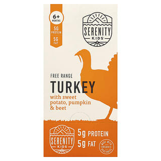 سيرينتي كيدز‏, ديك رومي مع البطاطا الحلوة ، يقطين وبنجر ، للأطفال بعمر 6 أشهر فأكثر ، 6 أكياس ، 3.5 أونصة (99 جم) لكل كيس