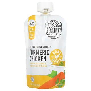 Serenity Kids, 100% Pasture Raised Turmeric Chicken with Organic Veggies, Ginger & Onion, Toddler Meals, 3.5 oz (99 g)
