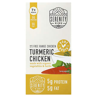 Serenity Kids, Turmeric Chicken with Organic Vegetables & Herbs, 7+ Months, 6 Pouches, 3.5 oz (99 g ) Each
