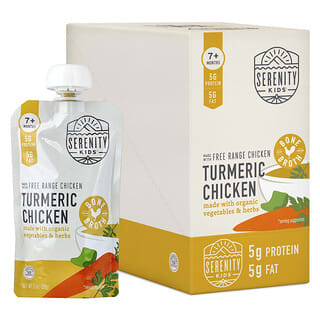 Serenity Kids, Turmeric Chicken with Organic Vegetables & Herbs, Kurkuma-Hühnchen mit Bio-Gemüse und Kräutern, ab 7 Monaten, 6 Beutel, je 99 g (3,5 oz.)