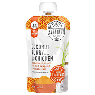 Serenity Kids, 椰子咖喱雞肉配地瓜、紅燈籠椒和椰子奶油，6 個月以上，3.5 盎司（99 克）