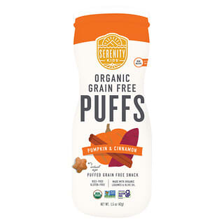Serenity Kids, Soufflés sans céréales biologiques, Courge et cannelle, 42 g