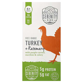 Serenity Kids, Free Range Turkey + Rosemary with Purple Carrots, Zucchini & Celery, 6+ Months, 6 Pouches, 3.5 oz (99 g) Each