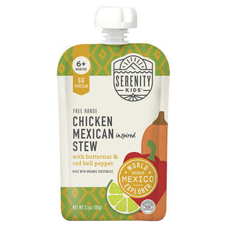 Serenity Kids, Chicken mexikanisch inspirierter Eintopf mit Butternuss und rotem Pfeffer, ab 6 Monaten, 99 g (3,5 oz.)