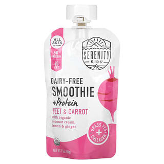 Serenity Kids, Dairy-Free Smoothie + Protein, All Ages 6+ Months, Beet & Carrot, 3.5 oz (99 g)