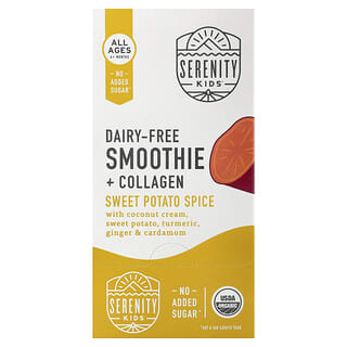 Serenity Kids, Dairy-Free Smoothie + Collagen, Sweet Potato Spice, All Ages 6+ Months, 6 Pouches, 3.5 oz (99 g) Each
