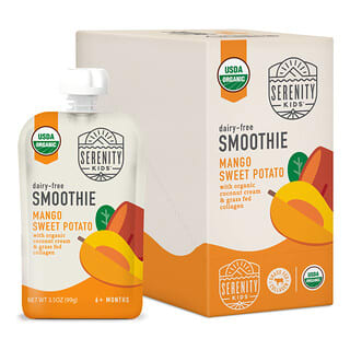 Serenity Kids, Batido sin lácteos con colágeno, Para adultos de 6 meses en adelante, Especias de batata, 6 sobres, 99 g (3,5 oz) cada uno