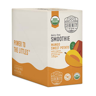 Serenity Kids, Smoothie sans produits laitiers + collagène, Épice de patate douce, À partir de 6 mois, 6 gourdes, 99 g pièce
