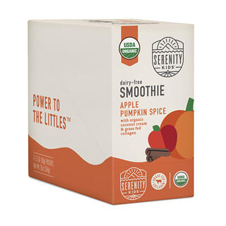 Serenity Kids, Smoothie sans produits laitiers + collagène, À partir de 6 mois, Courge et épices, 6 sachets, 99 g chacun
