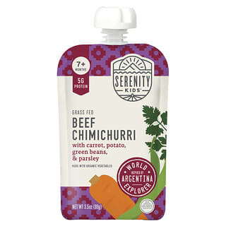 Serenity Kids, Chimichurri Bovino com Cenoura, Salsa, Coentro e Feijão Verde, Acima de 7 Meses, 99 g (3,5 oz)