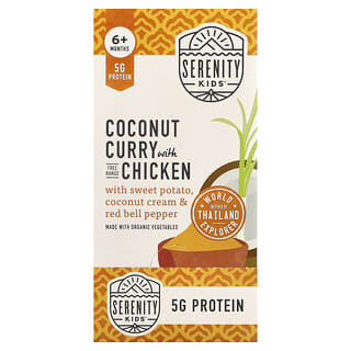 Serenity Kids, Coconut Curry with Free Range Chicken, 6+ Months, 6 Pouches, 3.5 oz (99 g) Each