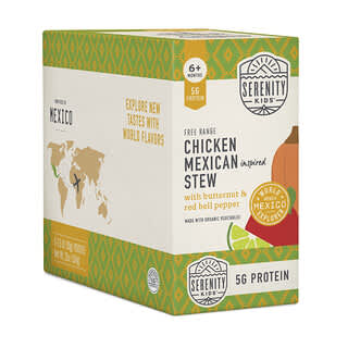 Serenity Kids, Free Range Chicken Mexican Inspired Stew with Butternut & Red Bell Pepper, 6+ Months, 6 Pouches, 3.5 oz (99 g) Each
