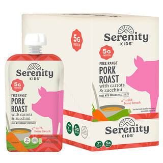 Serenity Kids, Органикалық көкөністер мен дәмдеуіштер қосылған жылқы еті. 6+, 6 пакет, 3,5 унциядан (99 г)