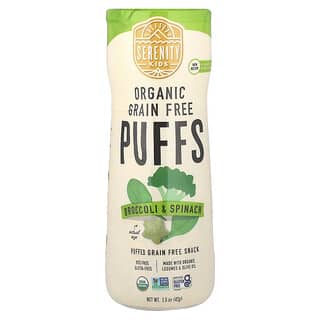 Serenity Kids, Pufuri organice fără cereale, broccoli și spanac, 42 g