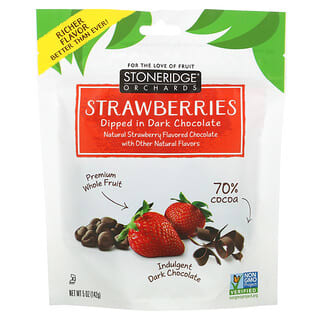 Stoneridge Orchards, Strawberries, Dipped in Dark Chocolate, 70% Cocoa, Erdbeeren, in dunkle Schokolade getaucht, 70% Kakao, 142 g (5 oz.)