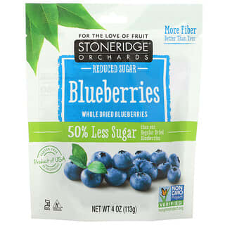 Stoneridge Orchards, Blueberries, Whole Dried Blueberries, Reduced Sugar, 4 oz (113 g)