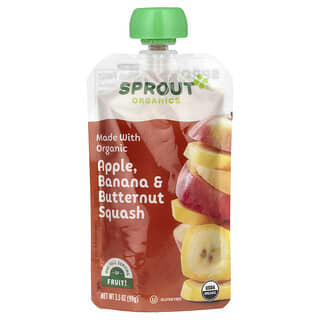 Sprout Organics, Baby Food Pouch, 6 Months and Up, Apple, Banana, Butternut Squash, 3.5 oz (99 g)