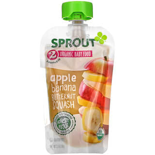 Sprout Organic, Aliments pour bébés, À partir de 6 mois, Pomme, banane, courge musquée, 99 g