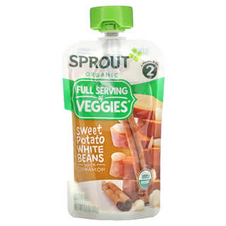 Sprout Organic, Aliments pour bébés, À partir de 6 mois, Haricots blancs à la patate douce et à la cannelle, 99 g