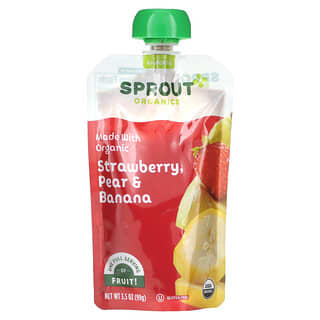Sprout Organic, Baby Food, 6 Months & Up, Strawberry, Pear, & Banana, 3.5 oz (99 g)