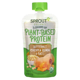 Sprout Organic, غذاء الطفل، المرحلة 3، البازلاء بالفول السوداني، الكينوا والبلح، 4 أونصات (113 جم)