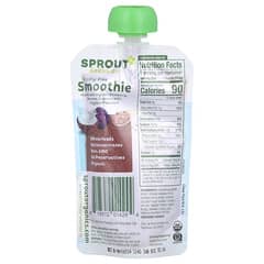Sprout Organics, Baby Food, Smoothie, 12 Months & Up, Blueberry, Banana, Coconut Milk, Veggies & Flaxseed, 4 oz (113 g)