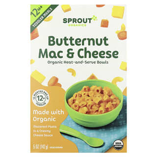 Sprout Organics, Repas pour les tout-petits, 12 mois+, Macaroni au beurre et au fromage, 142 g