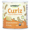 Curlz, Bocadillo horneado orgánico, A partir de los 12 meses, Cheddar blanco`` 42 g (1,48 oz)