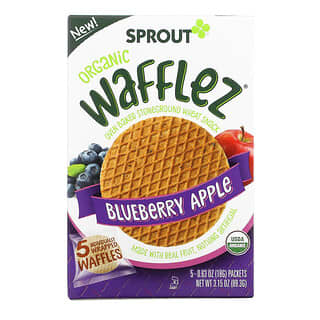 Sprout Organic, Вафли Wafflez, голубика и яблоко, 5 упаковок, 18 г