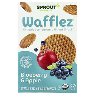 Sprout Organics, Wafflez，藍莓蘋果味，5 包，每包 0.63 盎司（18 克）