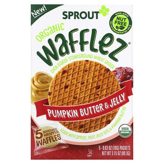 Sprout Organics, Wafflez, Pumpkin Butter & Jelly, 5 Packets, 0.63 oz (18 g) Each