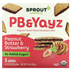 PB & Yayz, Organic Snack Sized Sandwich Bar, Peanut Butter & Strawberry, 5 Bars, 1.02 oz (29 g) Each