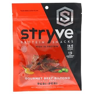 Stryve Foods, Protein Snacks Biltong, Peri Peri, 4 oz (113 g)
