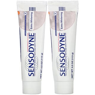 Sensodyne, Pasta dental blanqueadora adicional con fluoruro, Paquete doble, 2 tubos, 113 g (4 oz) cada uno