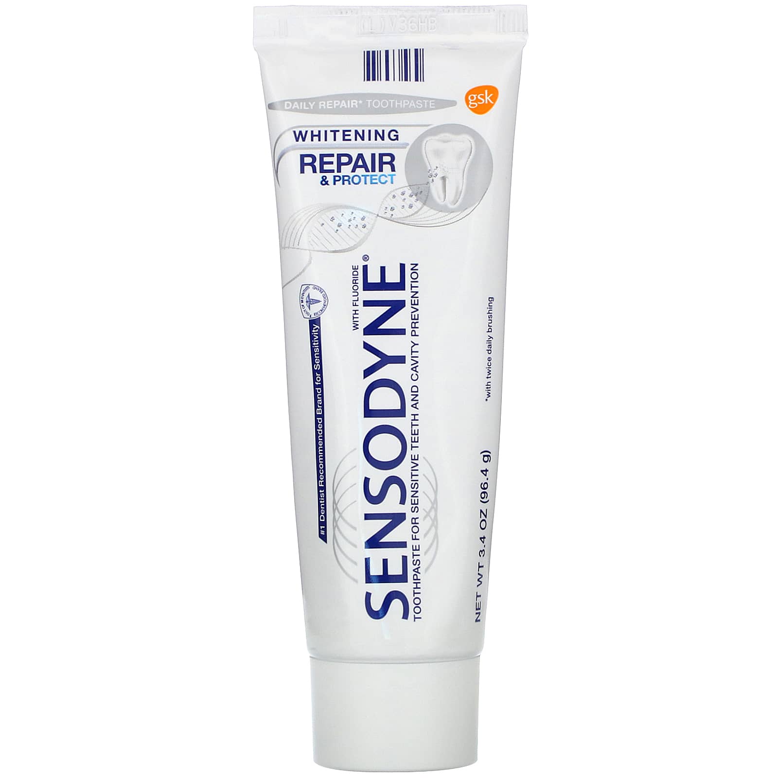 عملاق الأرض الخضراء تطبيق  Sensodyne, Repair & Protect Whitening Toothpaste with Fluoride, 3.4 oz  (96.4 g)