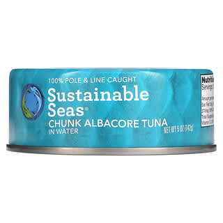 Sustainable Seas, Pedaços de Atum Albacora em Água, 142 g (5 oz)
