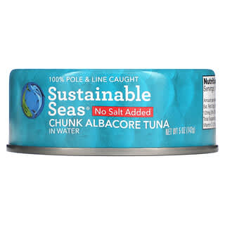 Sustainable Seas, Pedaços de Atum Albacora em água, sem adição de sal, 142 g (5 oz)