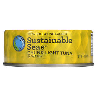 Sustainable Seas, 정제수에 담긴 살코기 참치 청크, 142g(5oz)