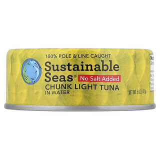 Sustainable Seas, Chunk Light Tuna In Water, No Salt Added, 5 oz (142 g)