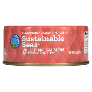 Sustainable Seas‏, سالمون وردي بري ، منزوع الجلد والعظام ، 5 أونصة (142 جم)