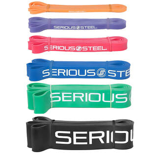 Serious Steel Fitness, 41 Inch Resistance Band, Complete Set, 6 Piece Set