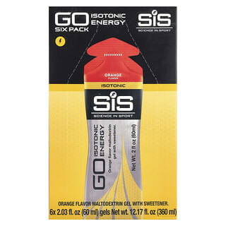 Science in Sport, Gel energético isotónico GO, Naranja, 6 paquetes, 60 ml (2,03 oz. líq.) cada uno