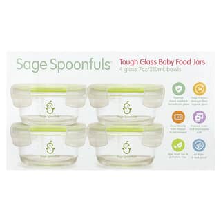 Sage Spoonfuls, Skleněné sklenice na kojeneckou výživu, 4 balení, 210 ml