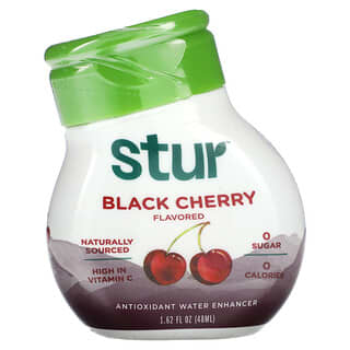 Stur, Potenciador de agua antioxidante, Cereza negra, 48 ml (1,62 oz. Líq.)