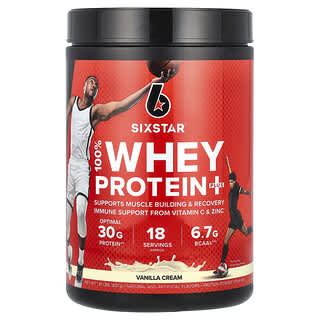 SIXSTAR, 100% Whey Protein Plus, сывороточный протеин, со вкусом ванильного крема, 821 г (1,81 фунта)