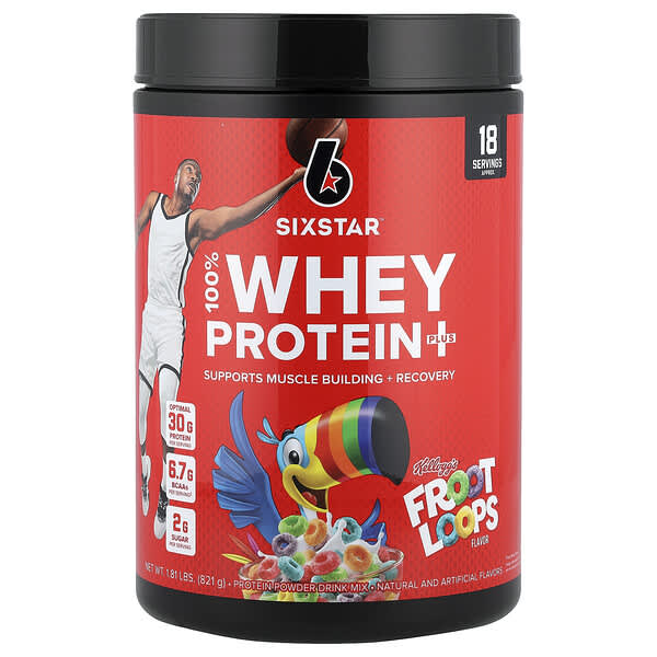 SIXSTAR, 100% 유청 단백질 플러스, Kellogg's® 푸루트루프, 821g(1.81lb)