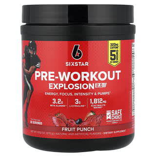 SIXSTAR, Pre-Workout Explosion 2.0, фруктовый пунш, 270 г (9,52 унции)
