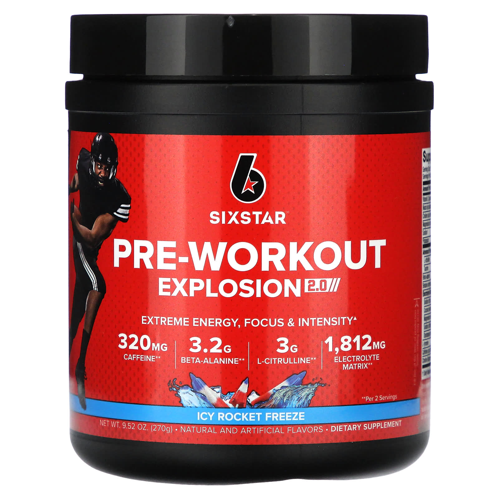 Pre-Workout Explosion 2.0, Icy Rocket Freeze, 9.52 oz (270 g)