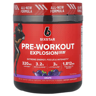 SIXSTAR, Pre-Workout Explosion 2.0, Grape, 10.19 oz (289 g)