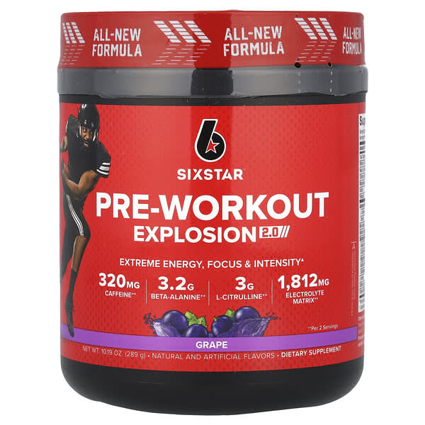 Pre-Workout Explosion 2.0, Grape, 10.19 oz (289 g)